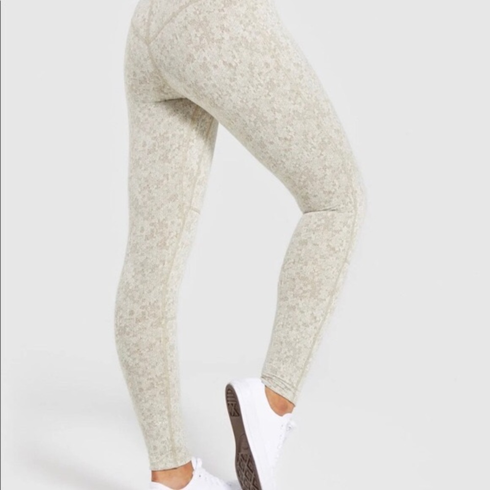 Gymshark Fleur Leggings Khaki Green SMALL - Picture 4 of 4